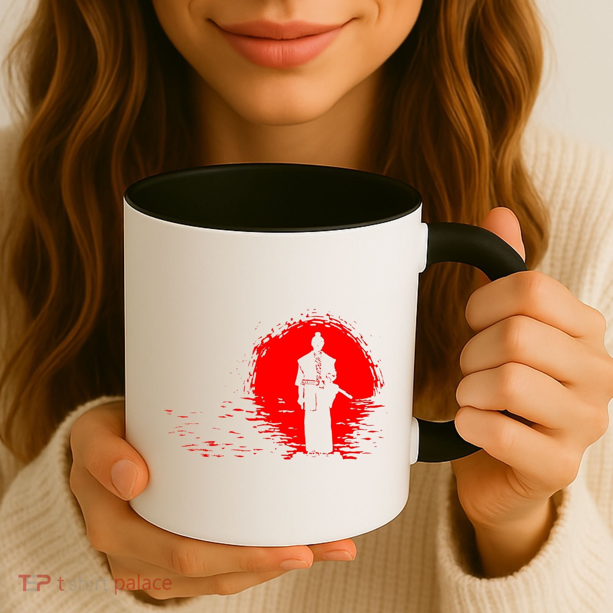 Samurai Red Sun Warrior Hollow Coffee Mug