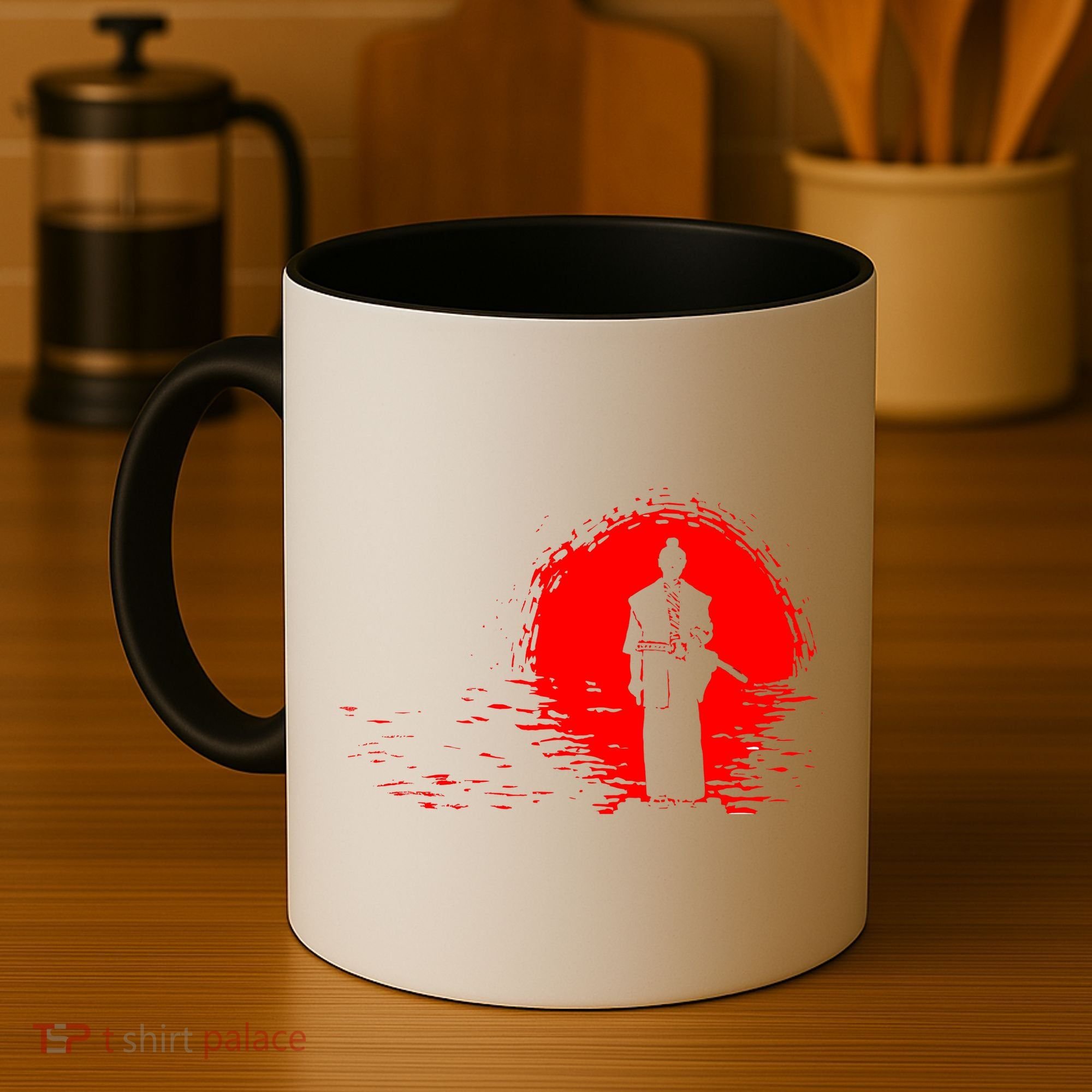 Samurai Red Sun Warrior Hollow Coffee Mug