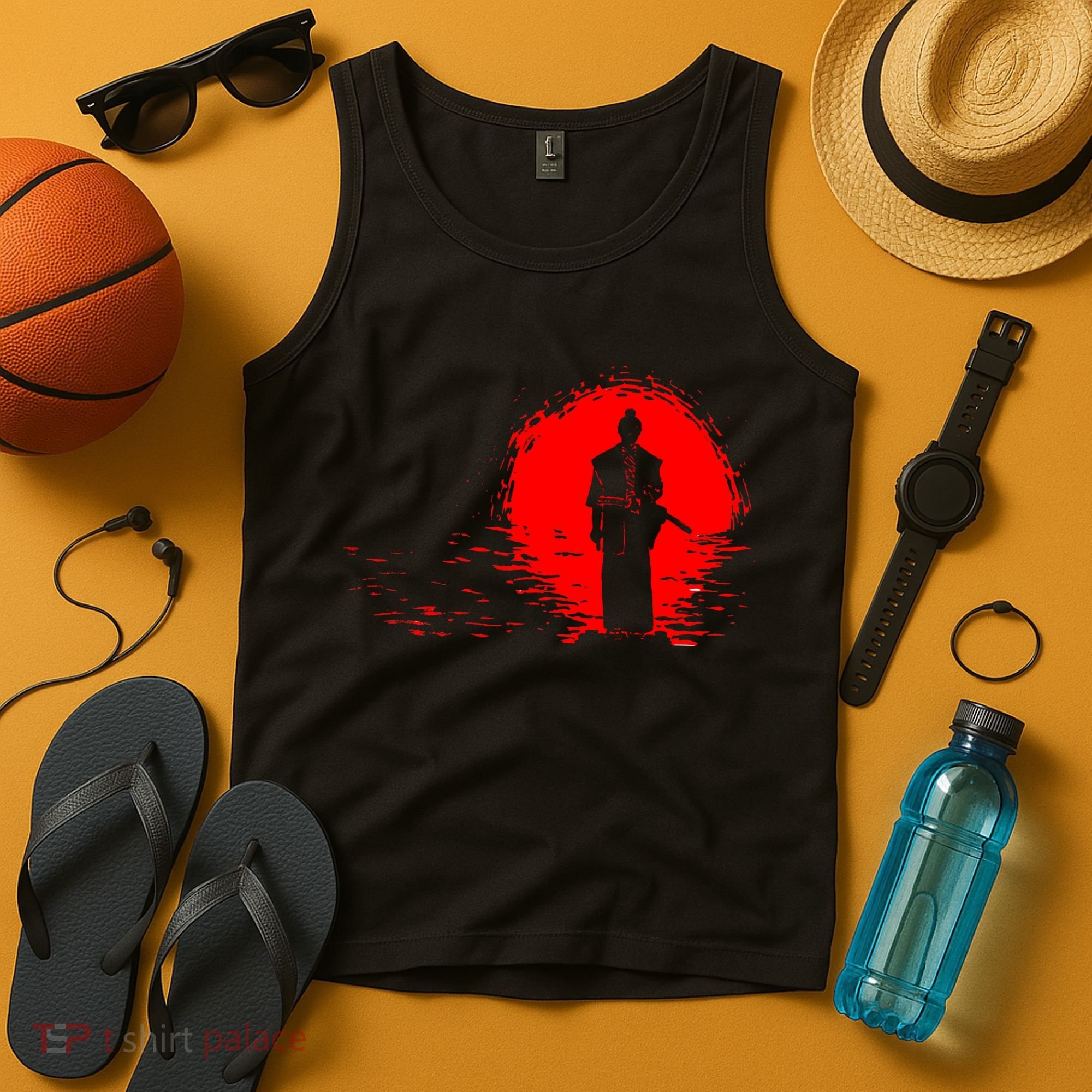 Samurai Red Sun Warrior Hollow Tank Top