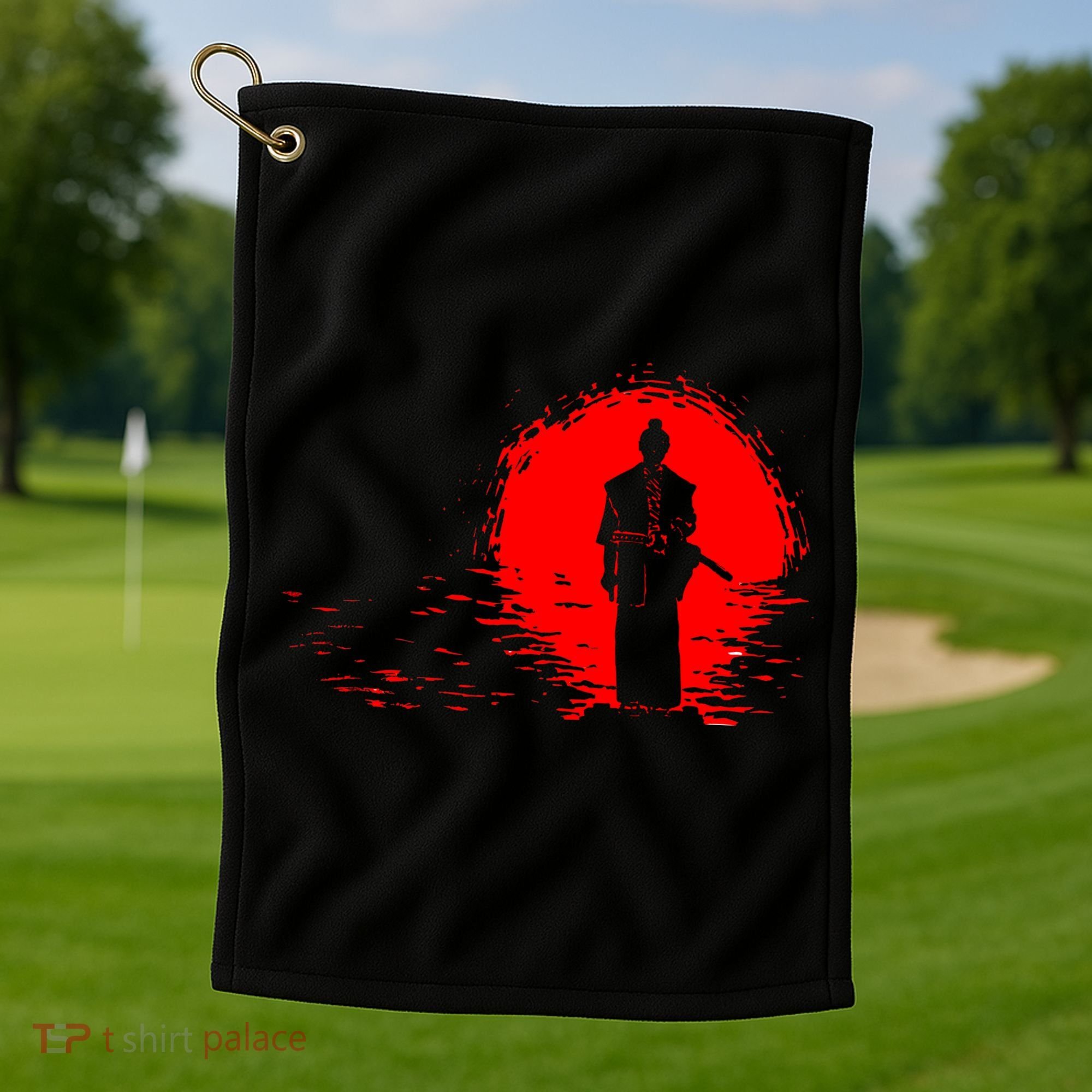 Samurai Red Sun Warrior Hollow Golf Towel