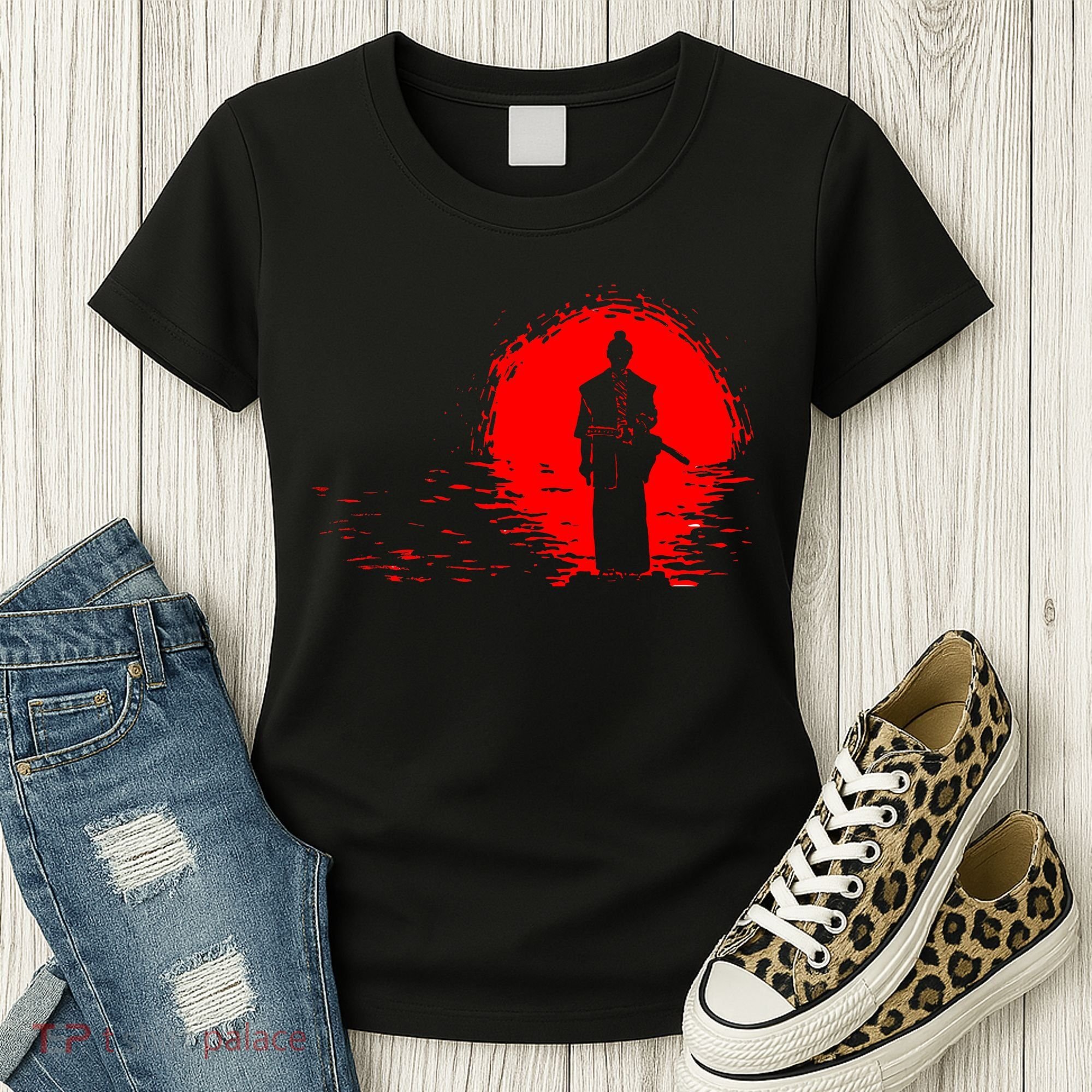 Samurai Red Sun Warrior Hollow Women's T-Shirt