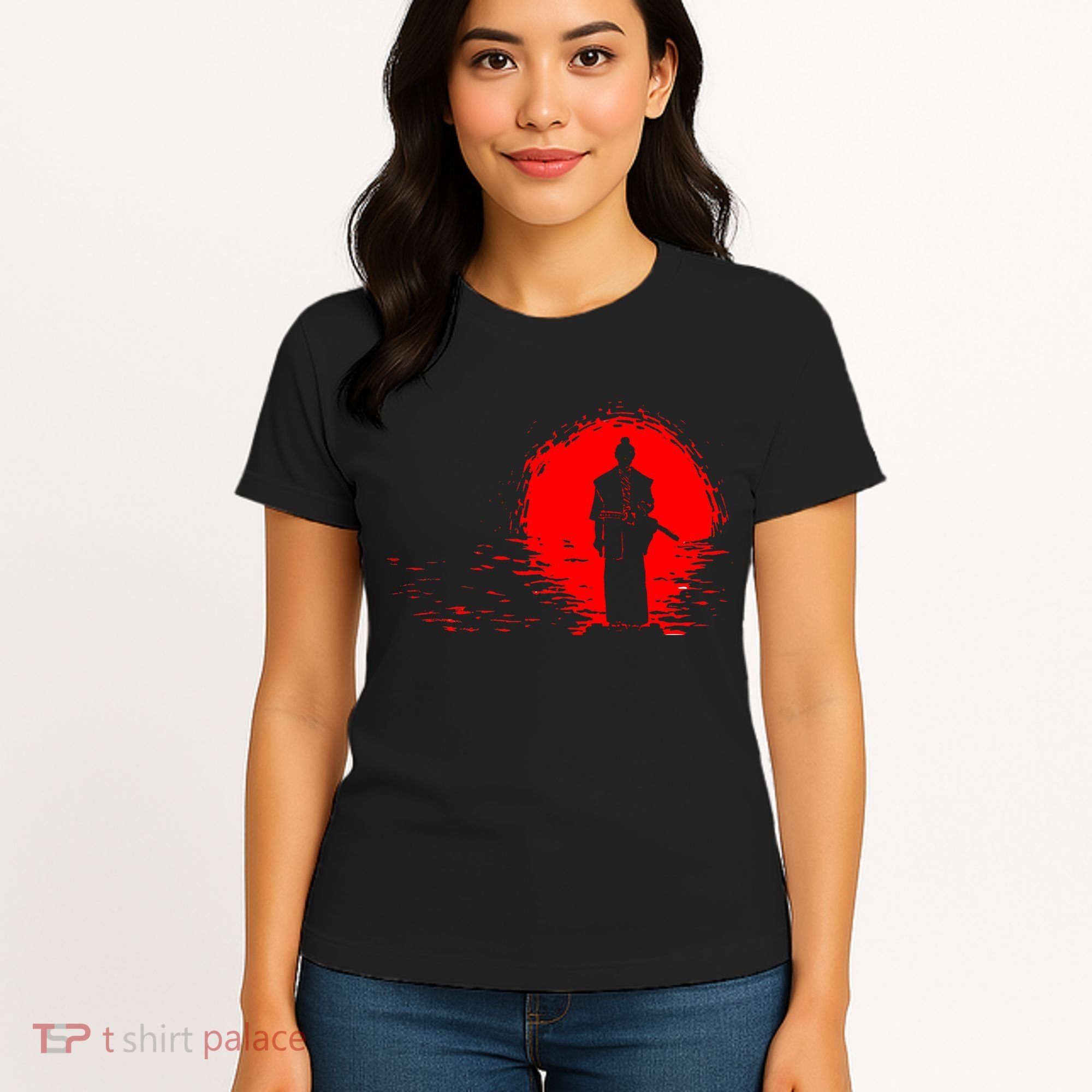 Samurai Red Sun Warrior Hollow Women's T-Shirt