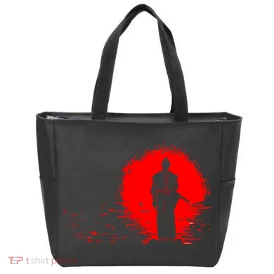 Samurai Red Sun Warrior Hollow Tote Bag