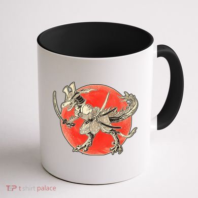 Samurai T-Rex Coffee Mug back