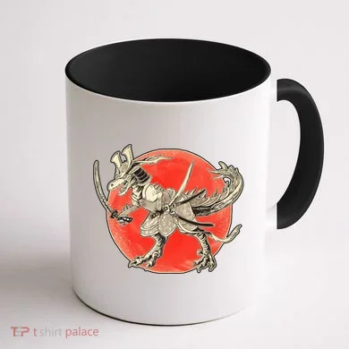 Samurai T-Rex Coffee Mug back