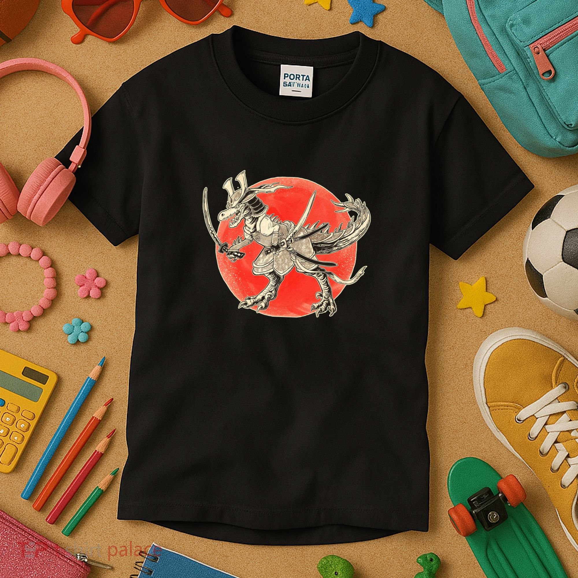 Samurai T-Rex Kids T-Shirt