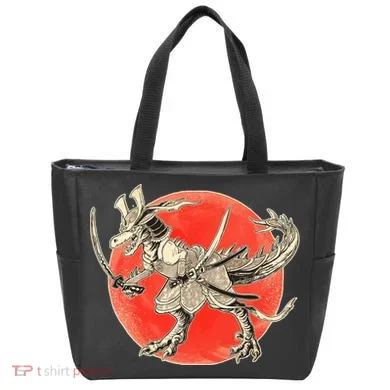 Samurai T-Rex Tote Bag