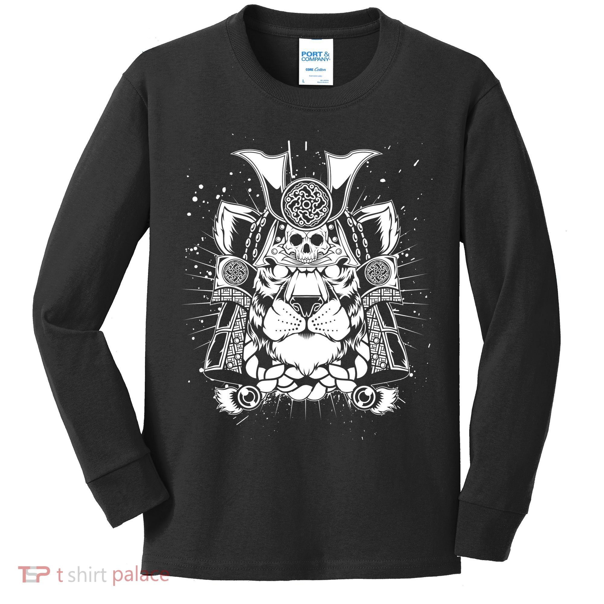 Samurai Tiger Kids Long Sleeve Shirt