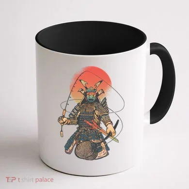 Samurai Warrior Fishing Coffee Mug back