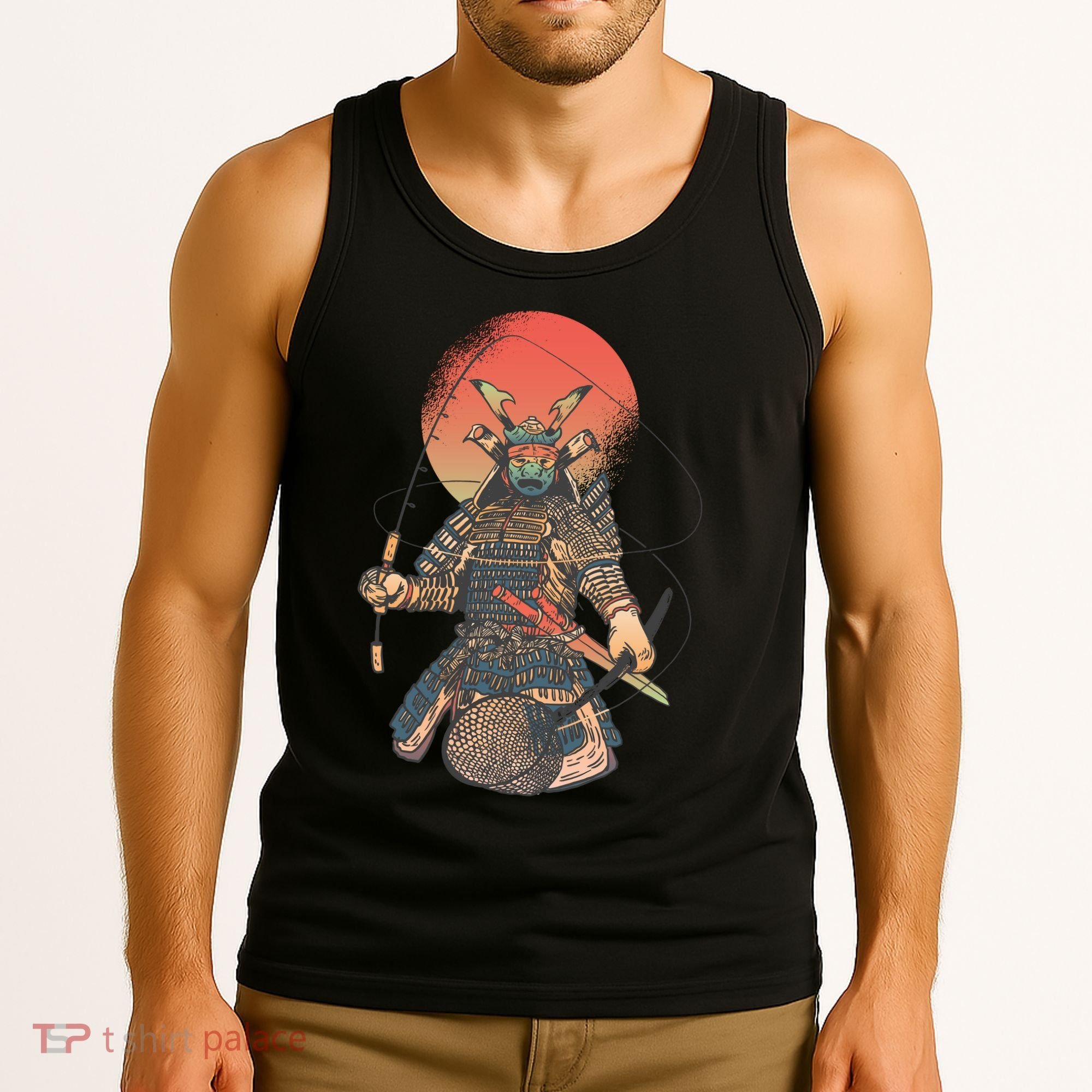 Samurai Warrior Fishing Tank Top