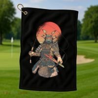 Samurai Warrior Fishing Golf Towel thumb 1