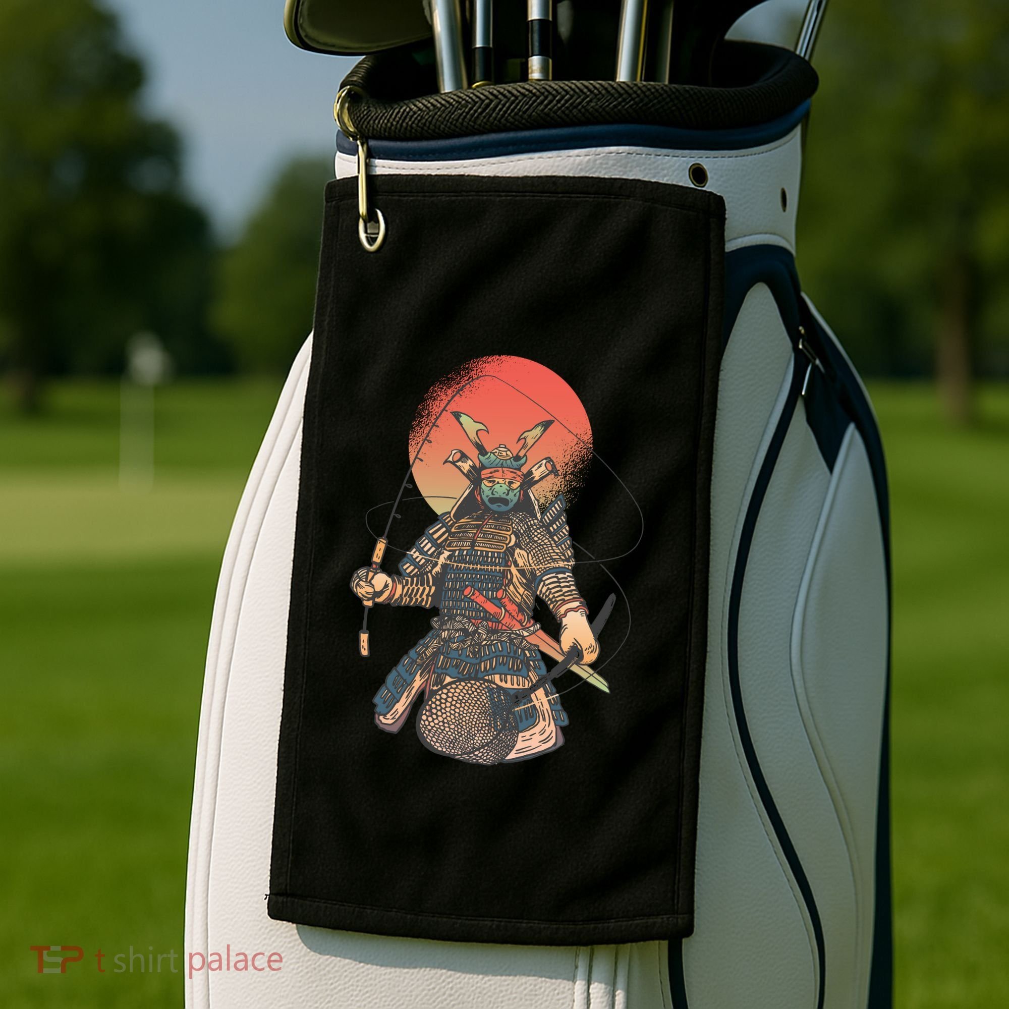 Samurai Warrior Fishing Golf Towel