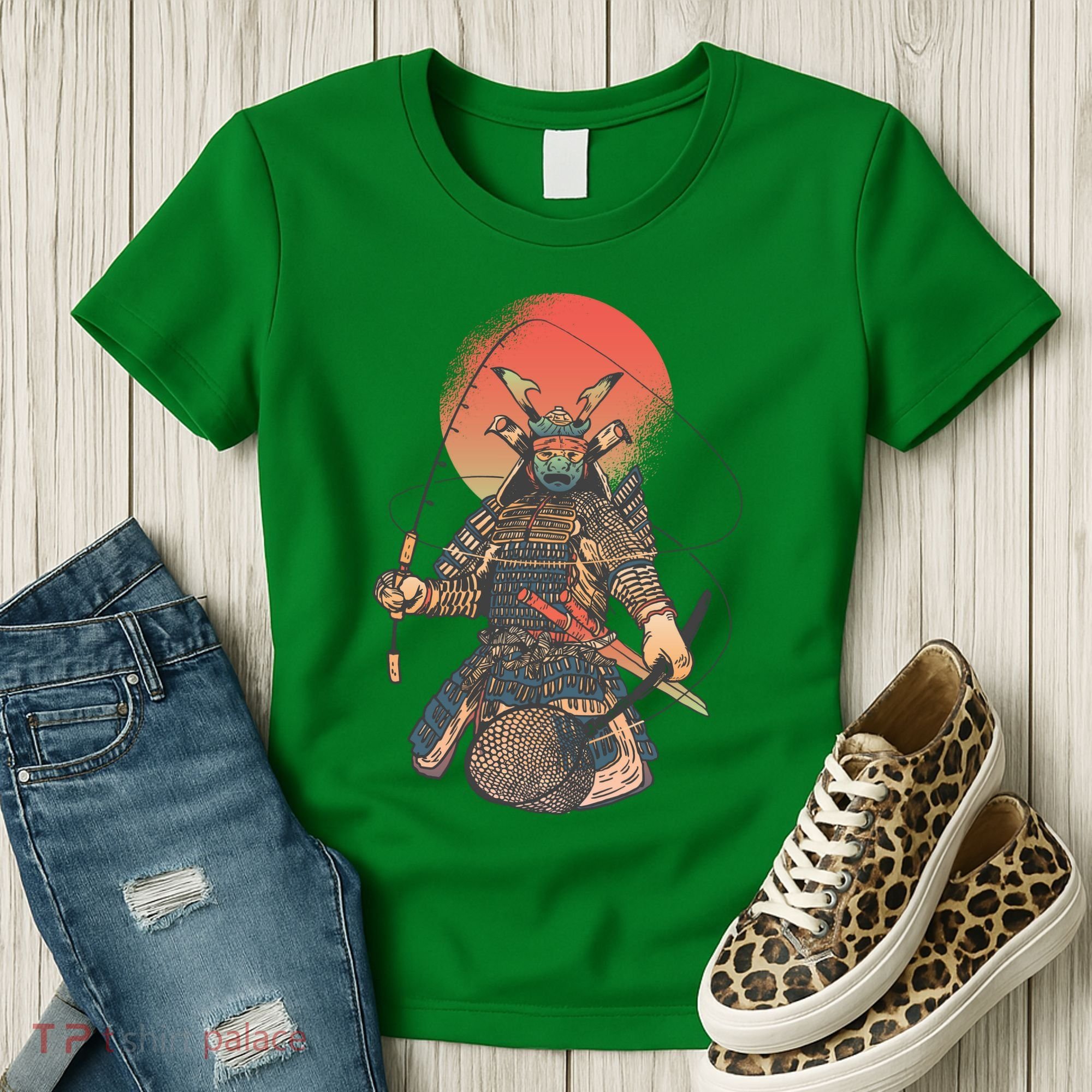 Samurai Warrior Fishing Women's T-Shirt