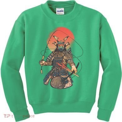 Samurai Warrior Fishing Kids Sweatshirt