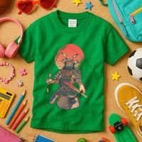 Samurai Warrior Fishing Kids T-Shirt thumb 3