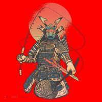 Samurai Warrior Fishing Santa Hat thumb 1