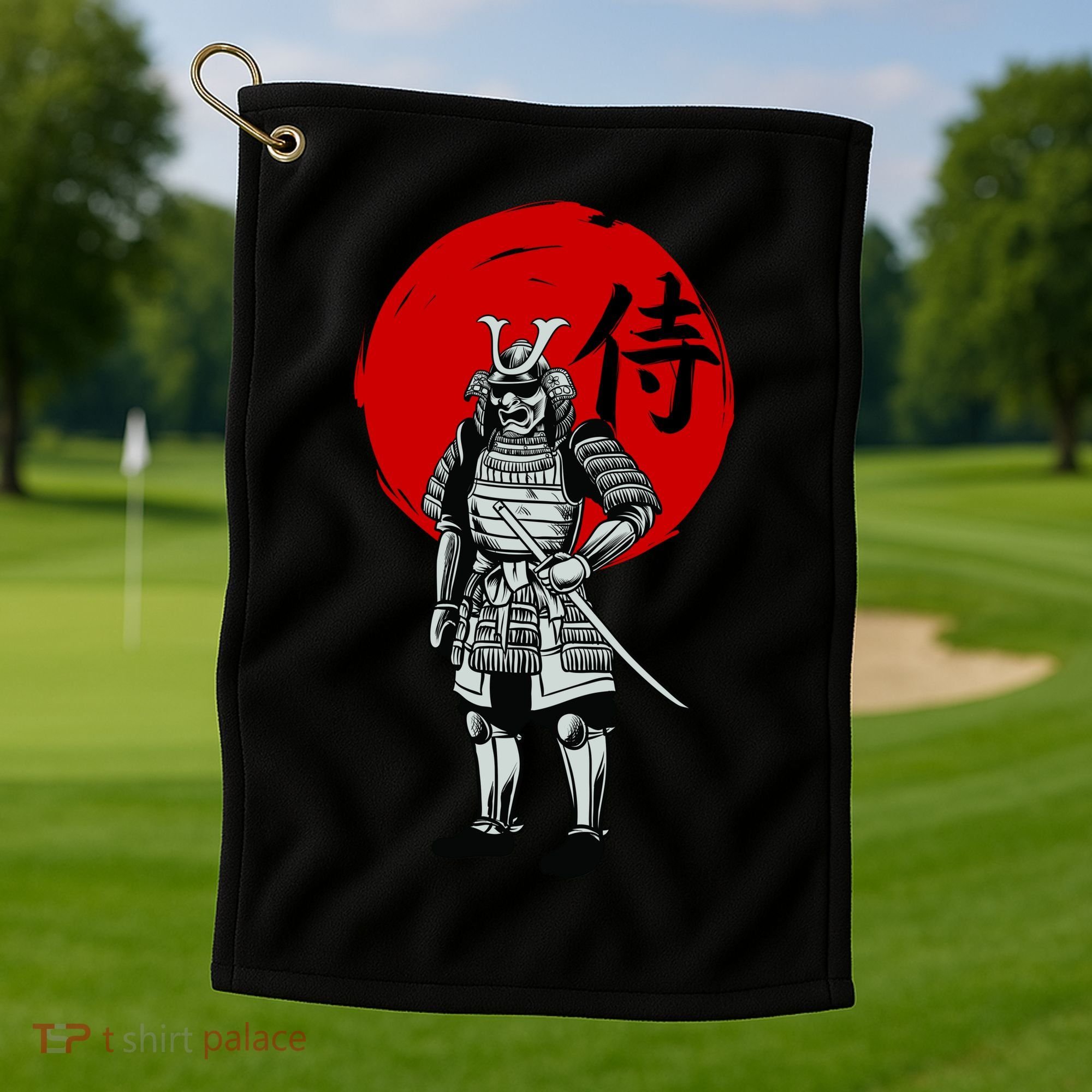 Samurai Warrior Graphic Golf Towel