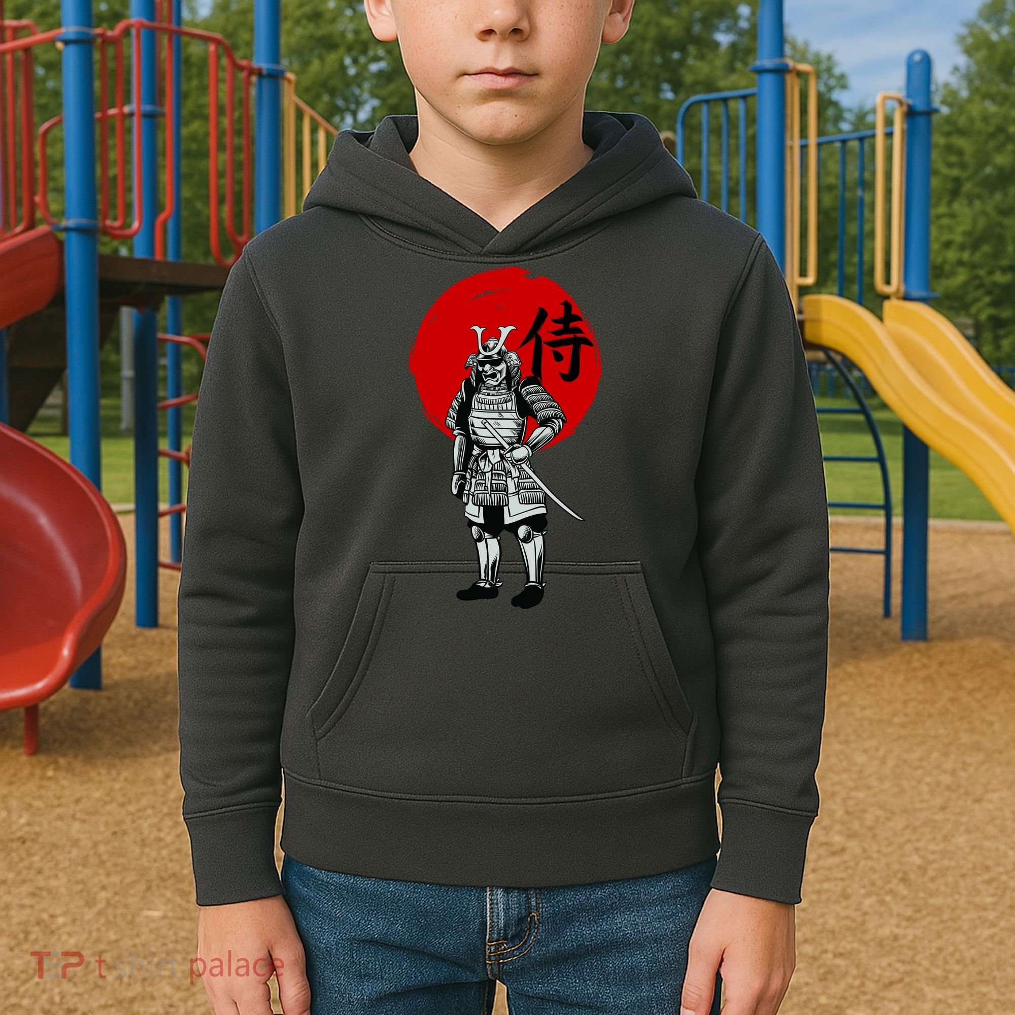 Samurai Warrior Graphic Kids Hoodie