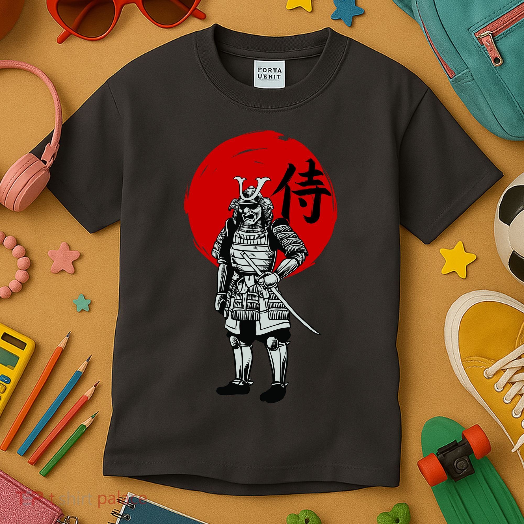 Samurai Warrior Graphic Kids T-Shirt