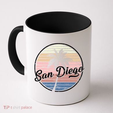 San Diego Palm Tree Vintage Retro Coffee Mug