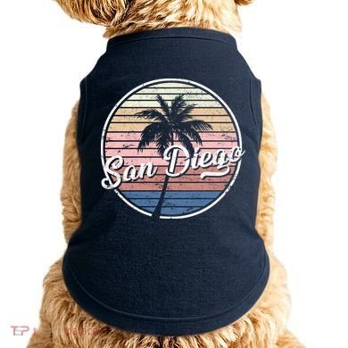 San Diego Palm Tree Vintage Retro Doggie Tank