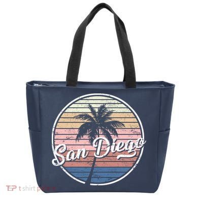 San Diego Palm Tree Vintage Retro Tote Bag