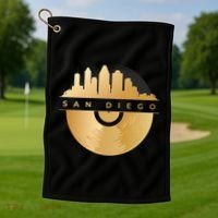 San Diego Vinyl Skyline Golf Towel thumb 1