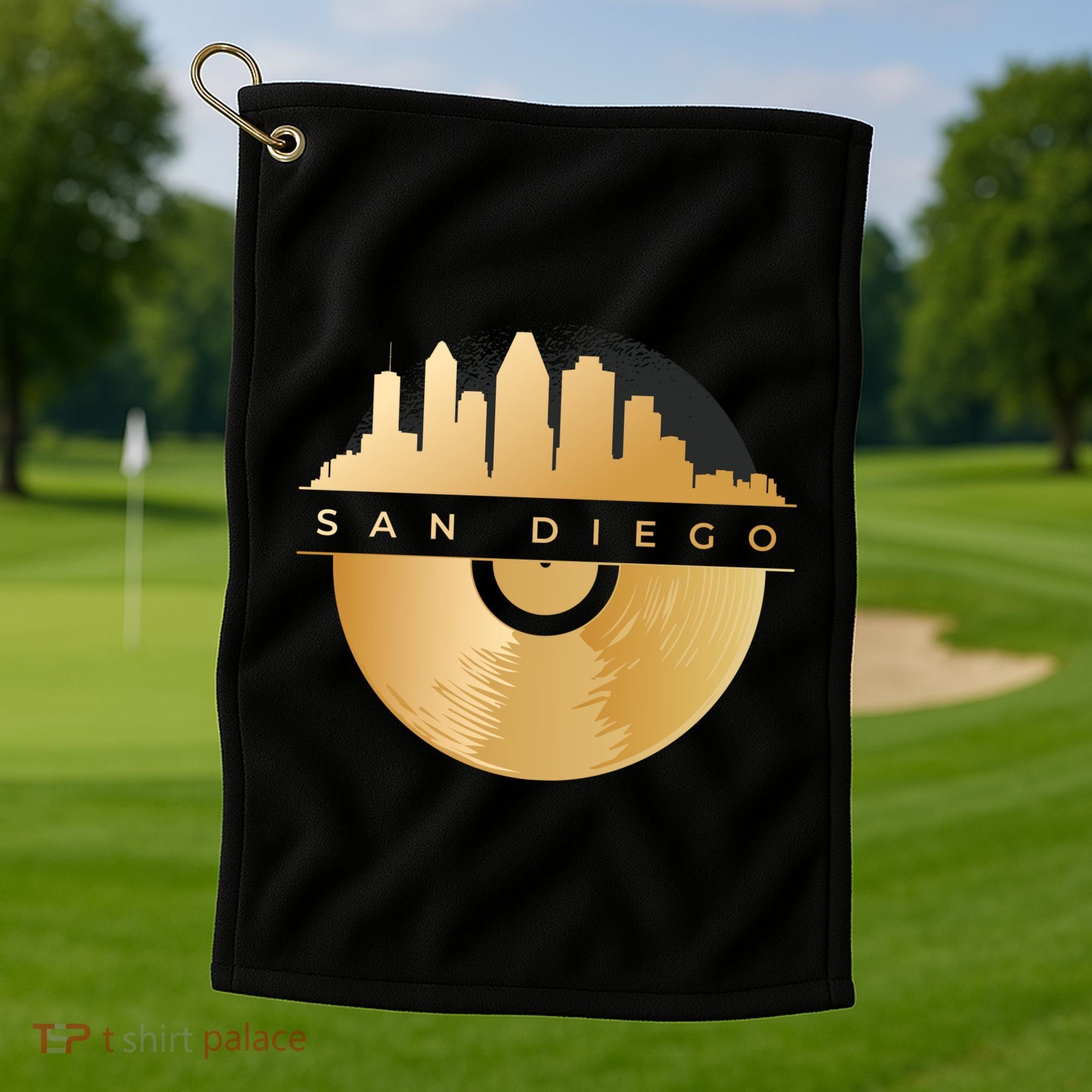 San Diego Vinyl Skyline Golf Towel