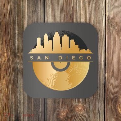 San Diego Vinyl Skyline Coaster