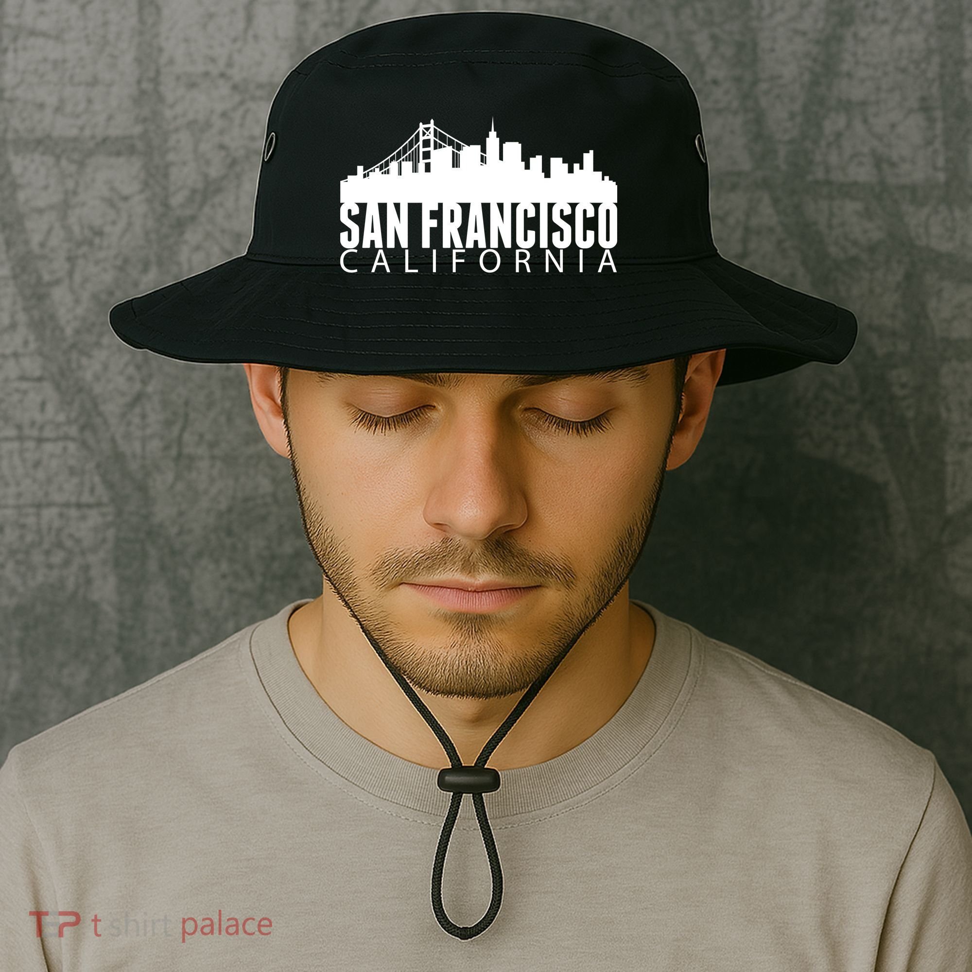 San Francisco California Skyline Bucket Hat