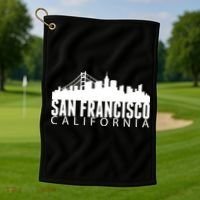 San Francisco California Skyline Golf Towel thumb 1