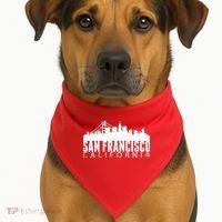 San Francisco California Skyline USA-Made Doggie Bandana thumb 1