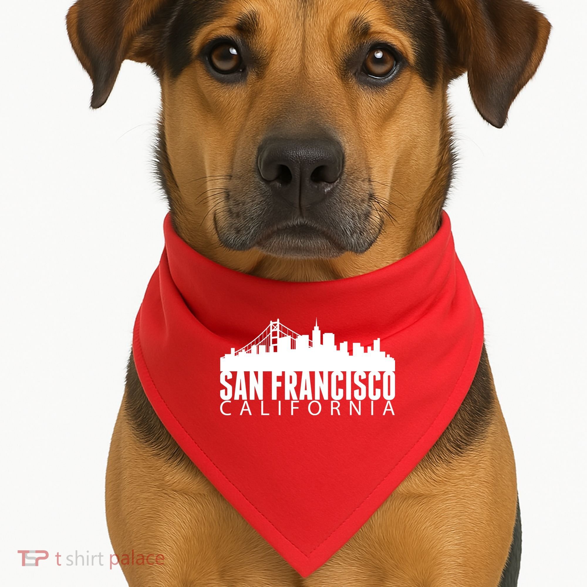 San Francisco California Skyline USA-Made Doggie Bandana