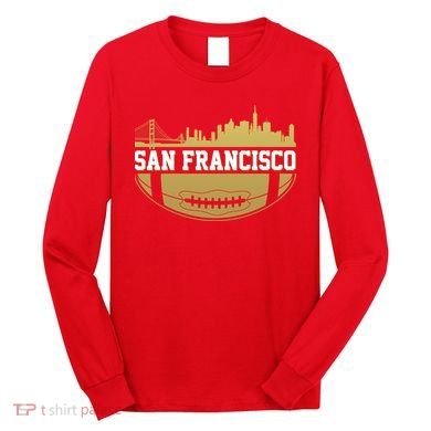 San Francisco Football Skyline Long Sleeve Shirt