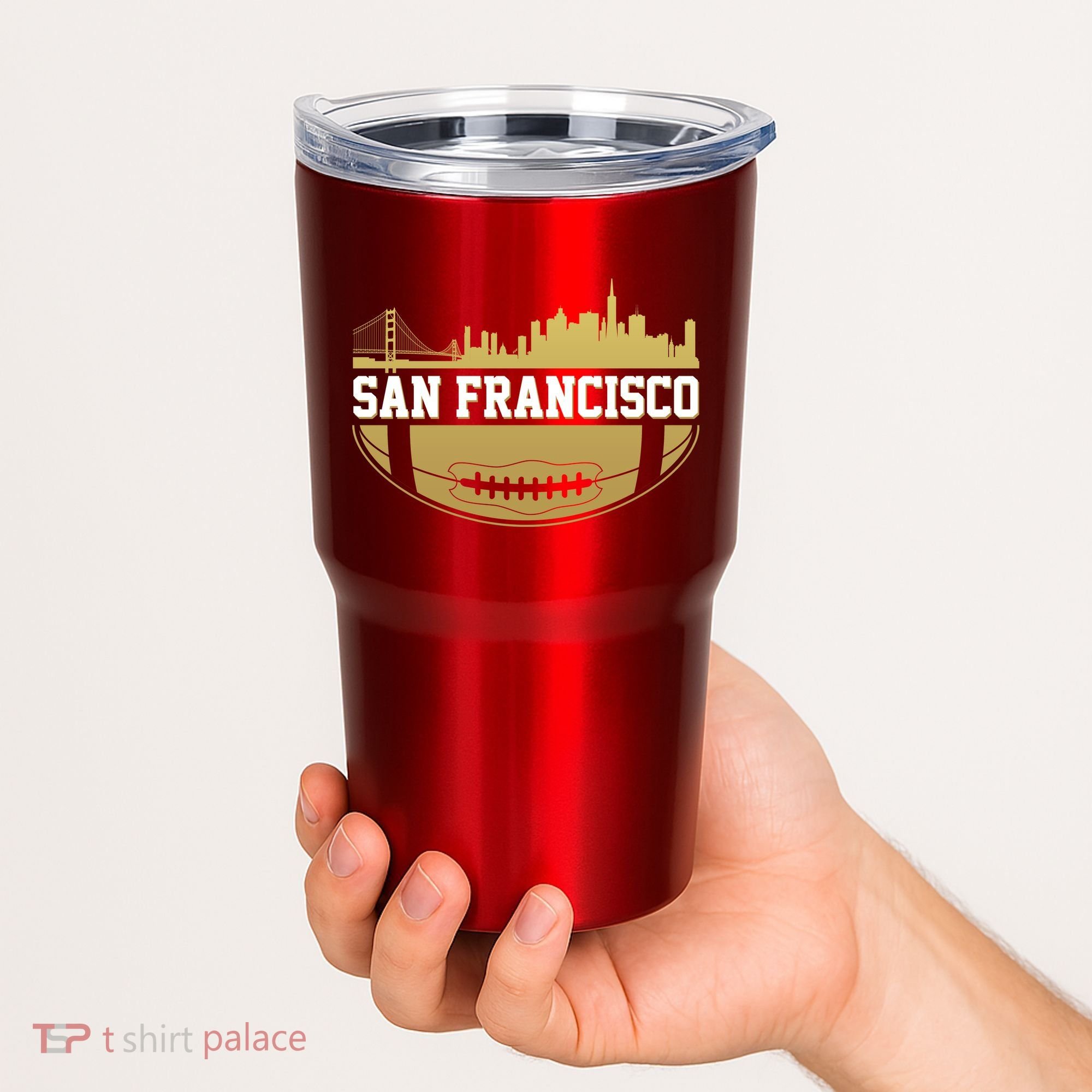San Francisco Football Skyline Tumbler