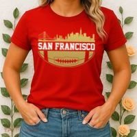 San Francisco Football Skyline Women's T-Shirt thumb 2