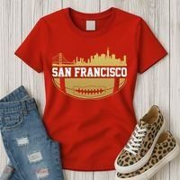 San Francisco Football Skyline Women's T-Shirt thumb 3