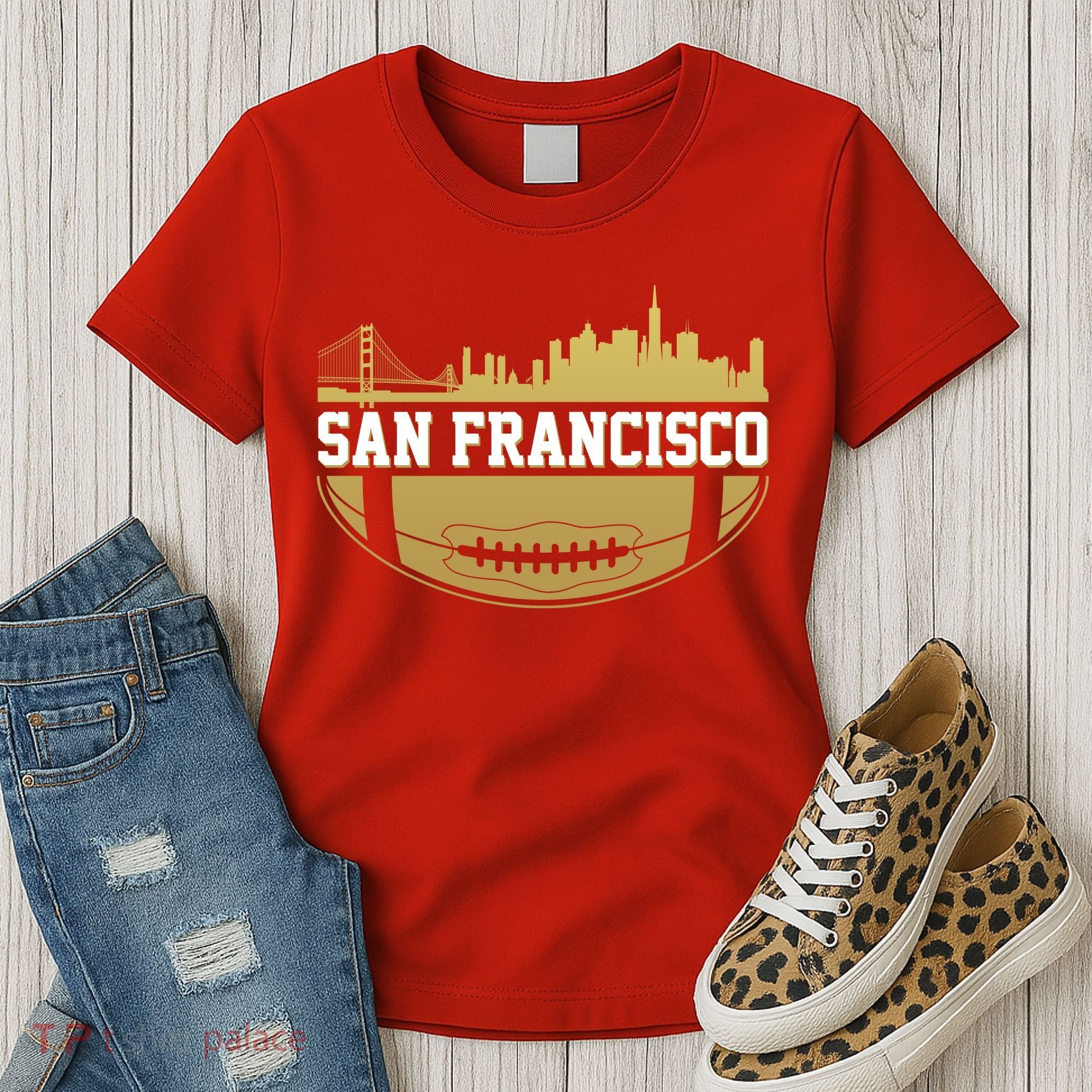 San Francisco Football Skyline Women's T-Shirt
