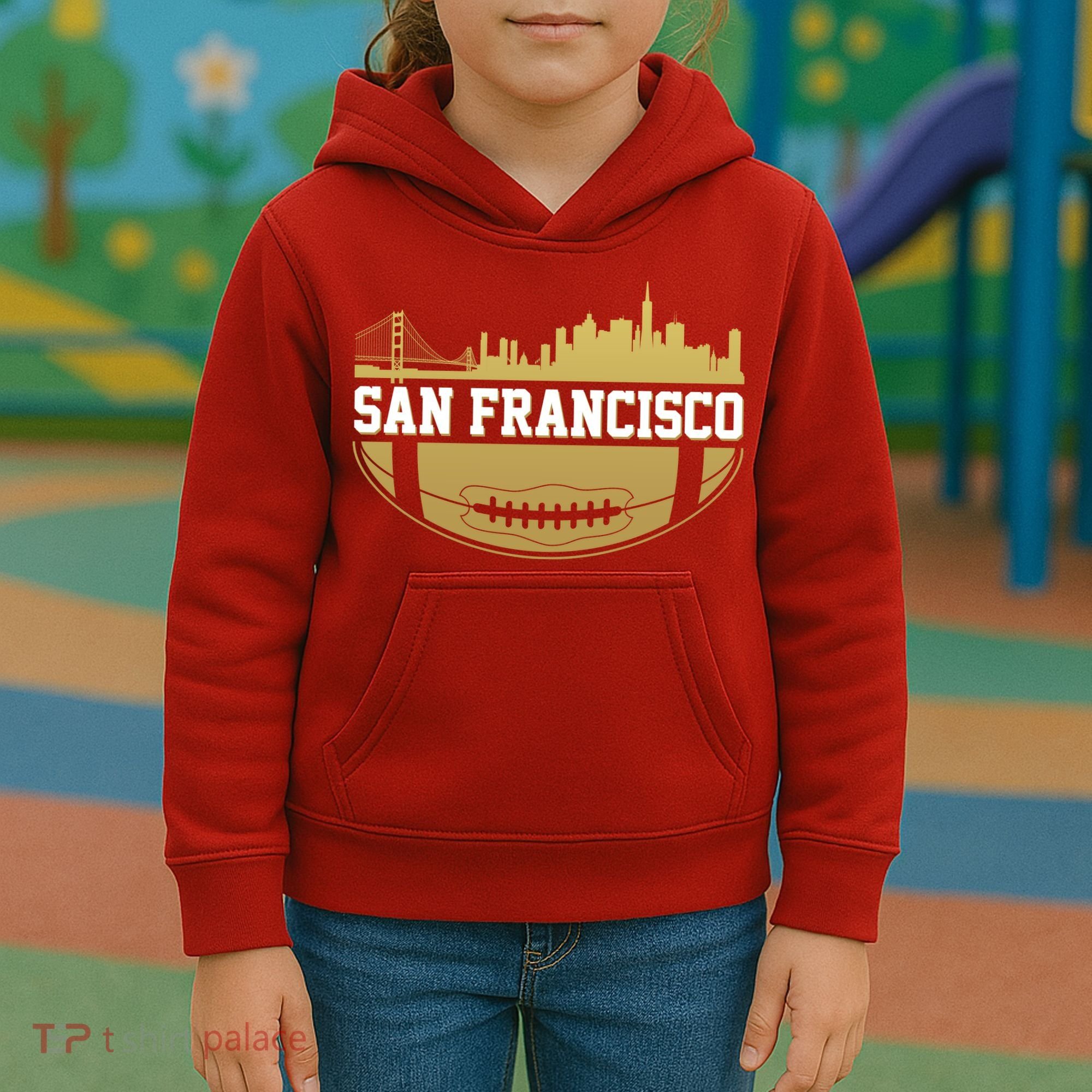 San Francisco Football Skyline Kids Hoodie