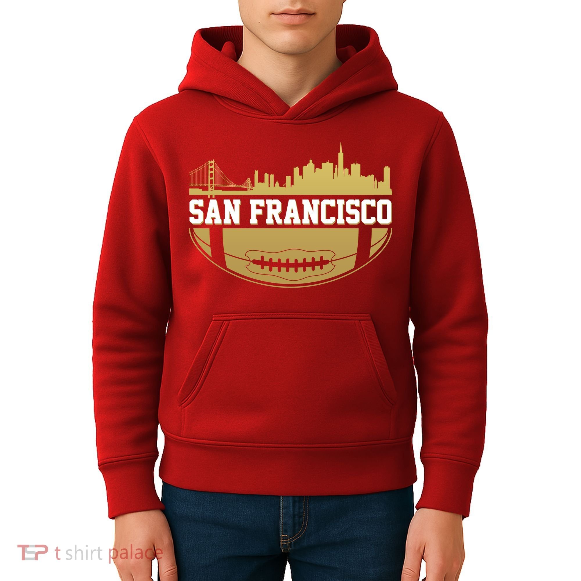 San Francisco Football Skyline Kids Hoodie