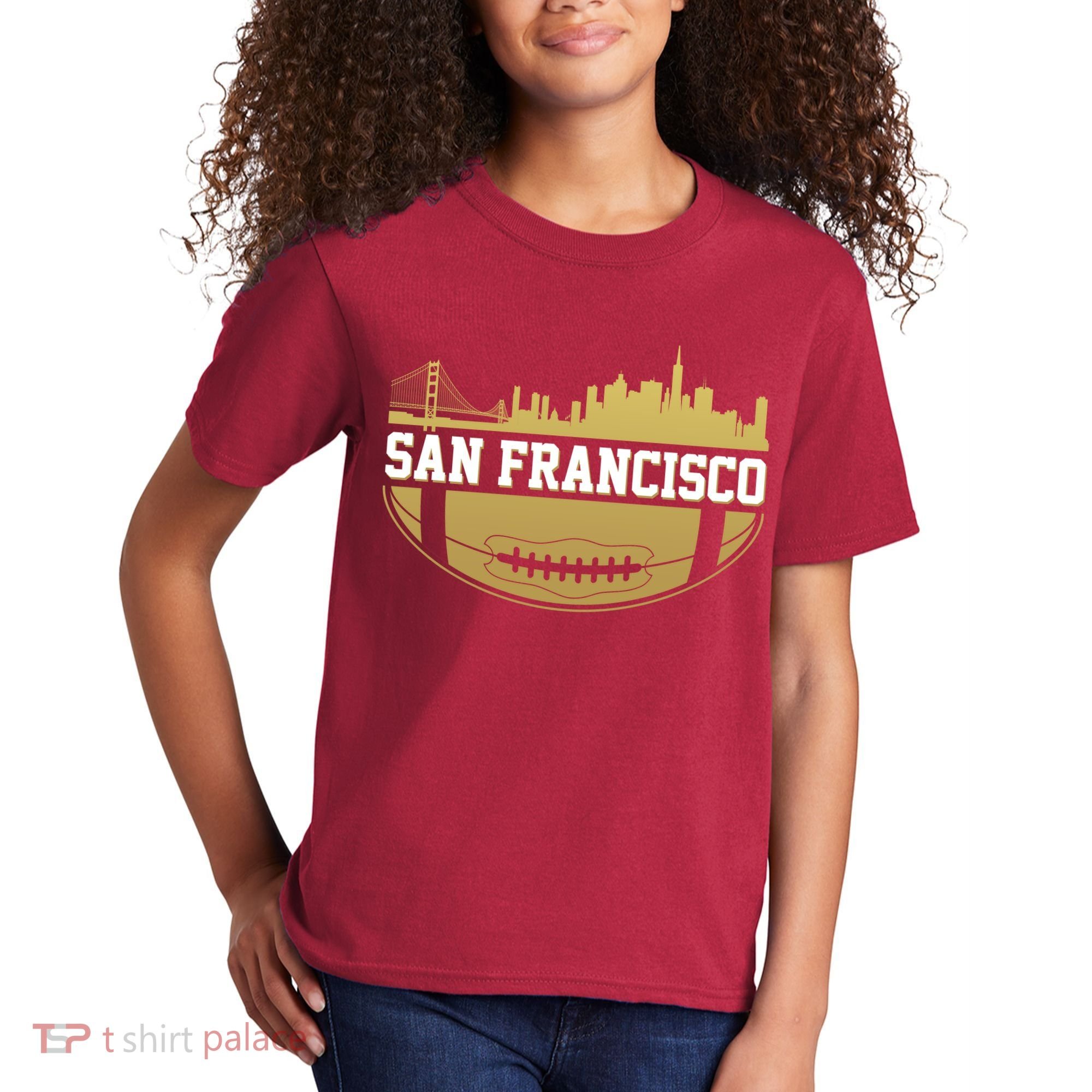 San Francisco Football Skyline Kids T-Shirt