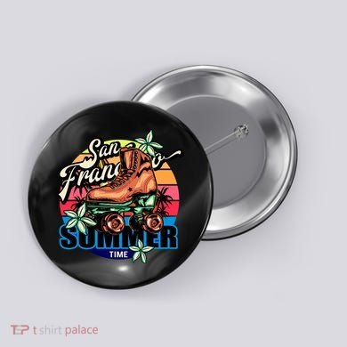 San Francisco Retro Roller Skates Button