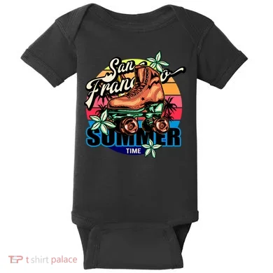 San Francisco Retro Roller Skates Baby Bodysuit