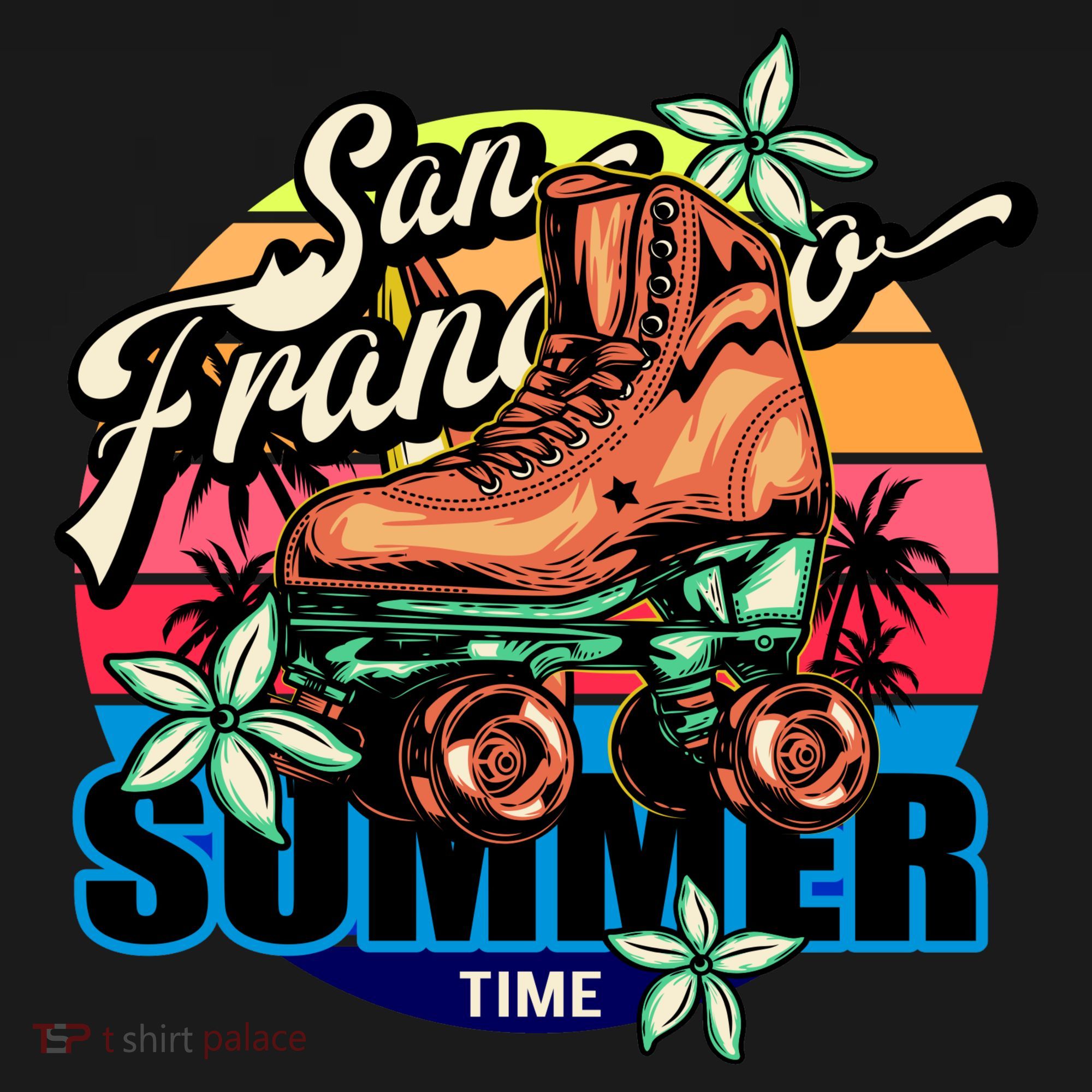 San Francisco Retro Roller Skates Tank Top
