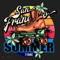 San Francisco Retro Roller Skates Golf Towel thumb 3