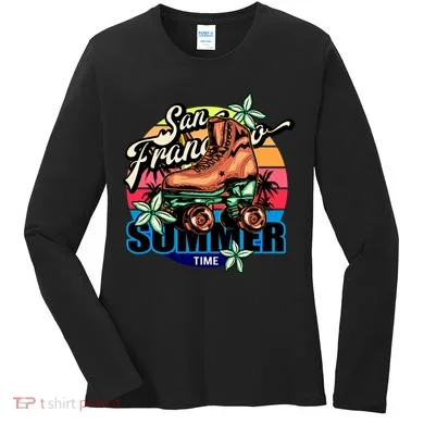 San Francisco Retro Roller Skates Women's Long Sleeve Shirt