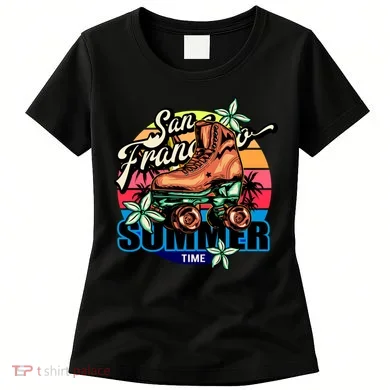 San Francisco Retro Roller Skates Women's T-Shirt