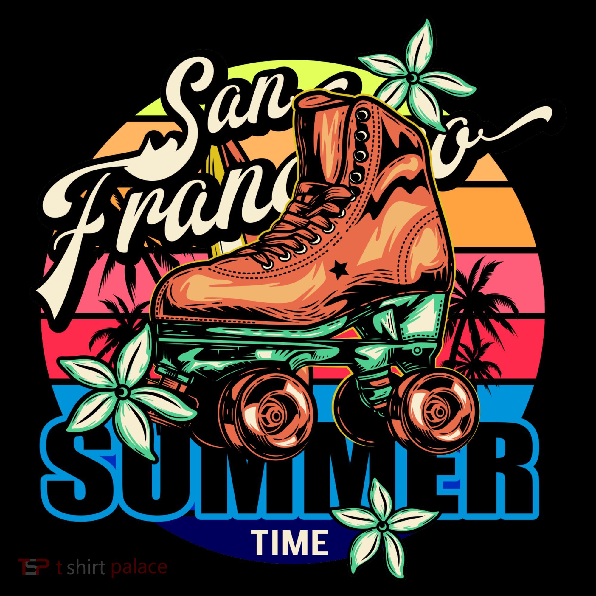 San Francisco Retro Roller Skates Women's T-Shirt