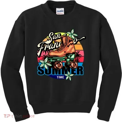 San Francisco Retro Roller Skates Kids Sweatshirt
