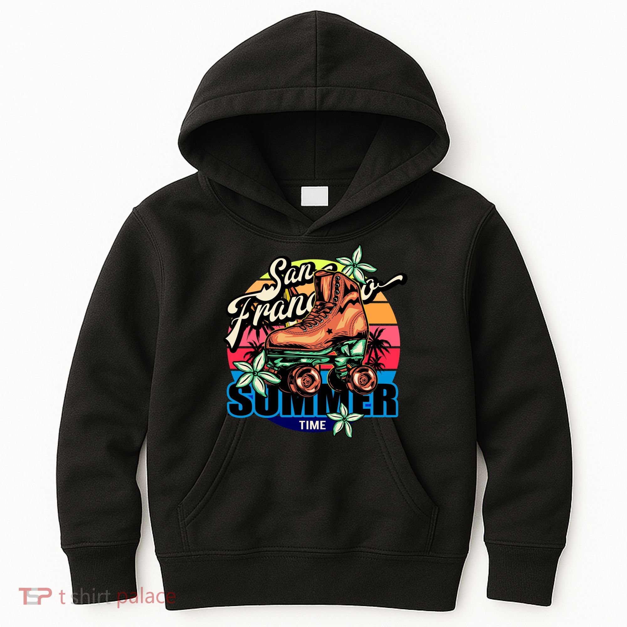 San Francisco Retro Roller Skates Kids Hoodie